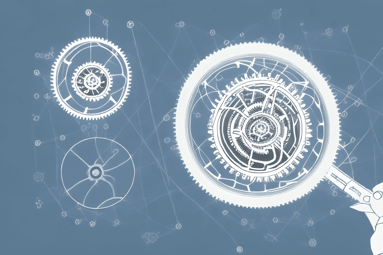 Two intertwined gears representing self-collision in patents