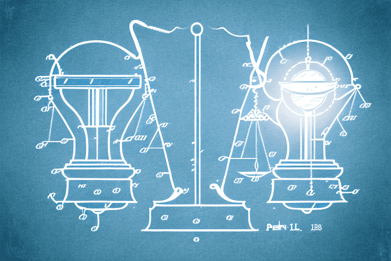 Two distinct objects representing law and invention