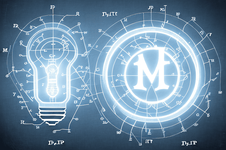 Various intellectual property symbols such as a patent icon