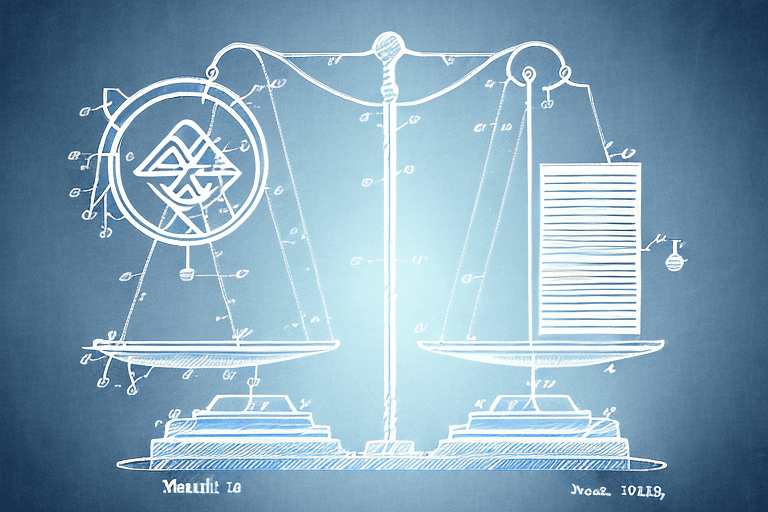 A balanced scale with a patent document on one side and a mental health symbol on the other