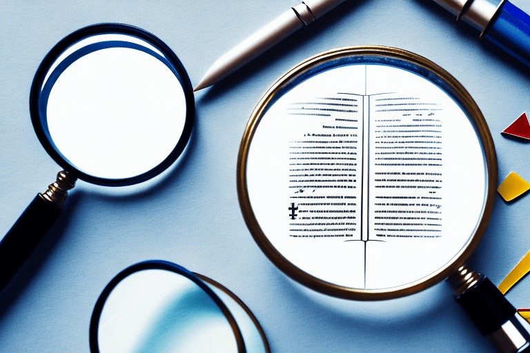 A magnifying glass examining a patent document