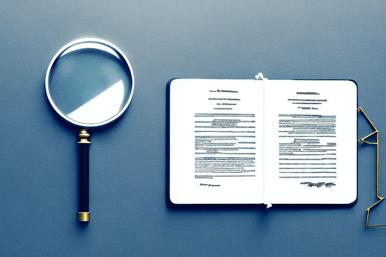 A magnifying glass hovering over a patent document