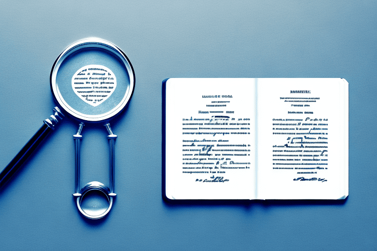 A magnifying glass over a patent document