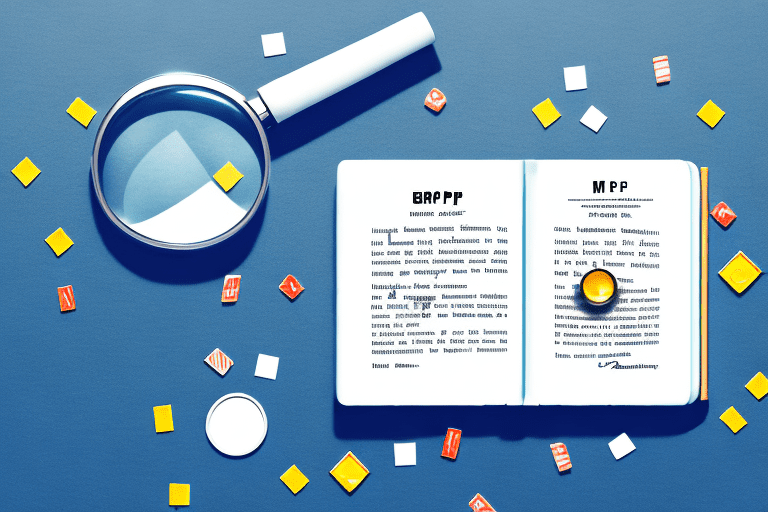 A magnifying glass over a patent document