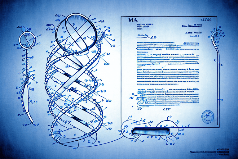 A dna strand entwined with a patent document