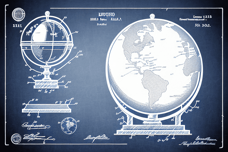 A globe with different geographical indications highlighted