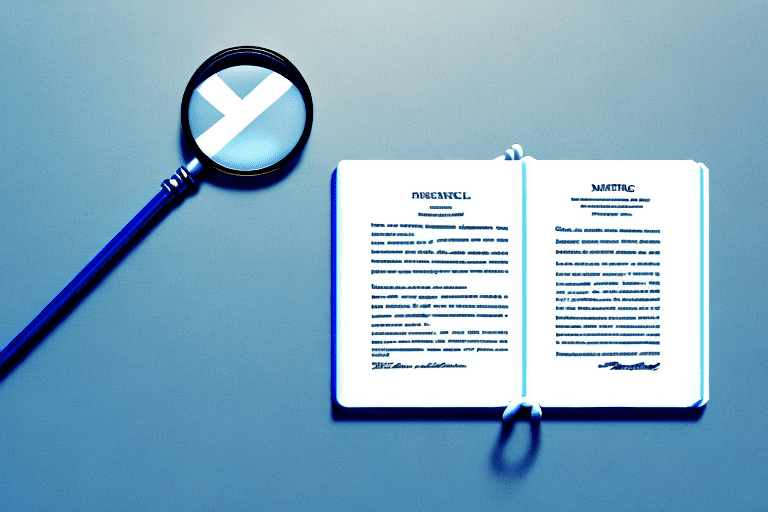 A magnifying glass examining a patent document