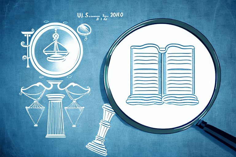 A magnifying glass hovering over a patent document