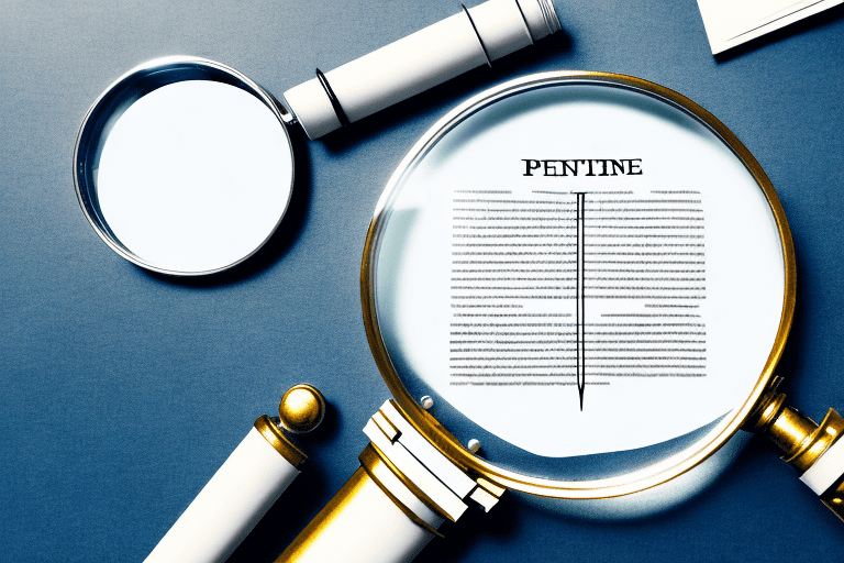 A magnifying glass examining a patent document