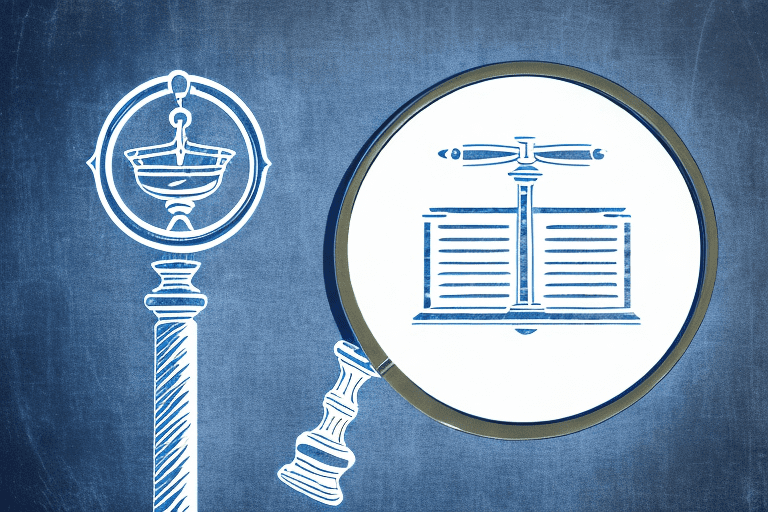 A magnifying glass hovering over a patent document