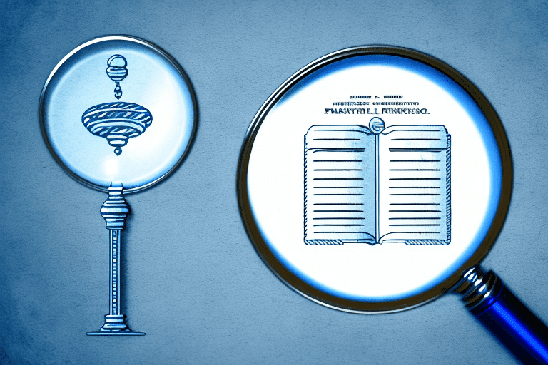 A magnifying glass hovering over a patent document