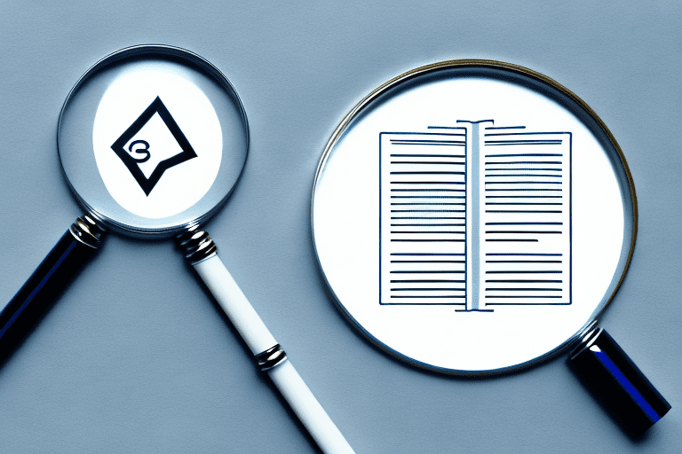 A magnifying glass hovering over a patent document