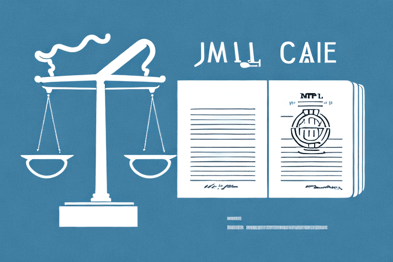 A justice scale balancing a patent document and a book labeled "mpep"