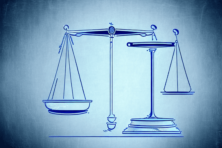 A symbolic scale balancing a patent document and a legal gavel