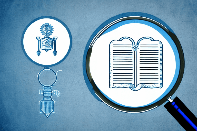 A magnifying glass hovering over a patent document