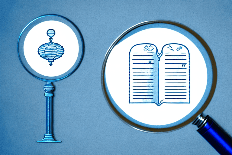 A magnifying glass hovering over a patent document
