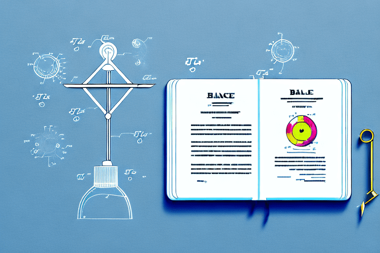 A balance scale with a patent document on one side