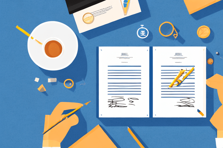 A broken contract next to a patent document