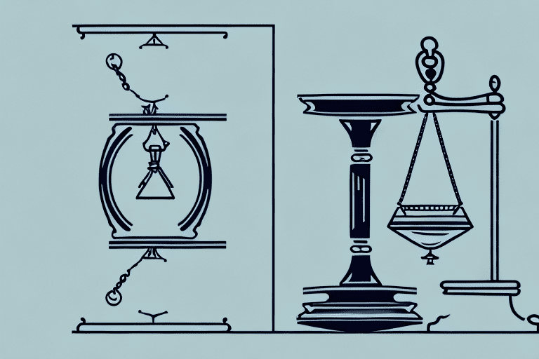 A large hourglass with law books and a gavel inside