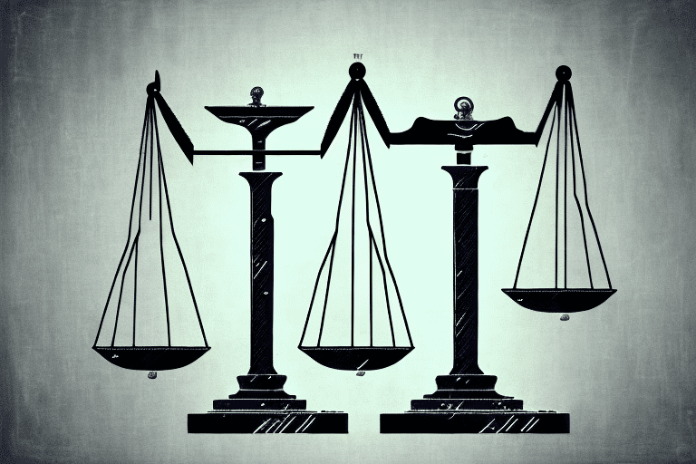 A balanced scale with wysebridge patent bar review's symbolic items (like a bridge or a legal document) on one side outweighing patbar's symbolic items (like a bar or a gavel) on the other side