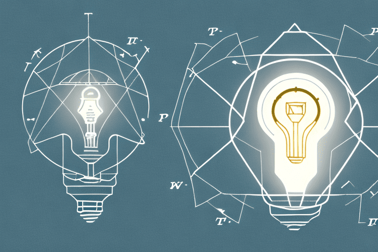 A light bulb (symbolizing an idea) inside a safe (representing protection)