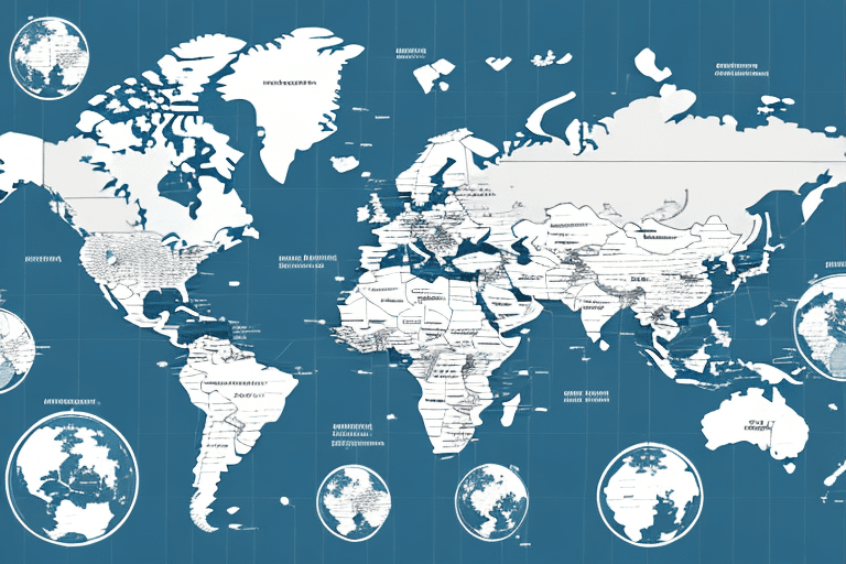 A global map highlighting different countries