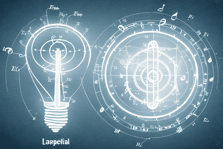 Various symbols representing different types of intellectual property like a light bulb (for ideas)