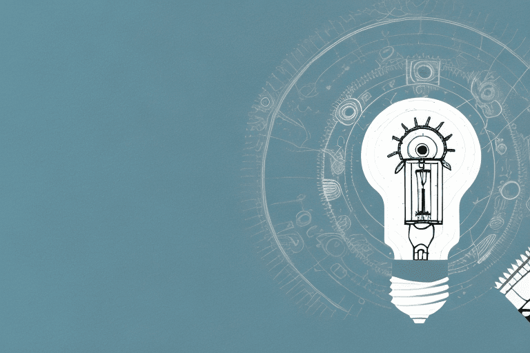 A light bulb (symbolizing an idea) inside a padlock (symbolizing protection)