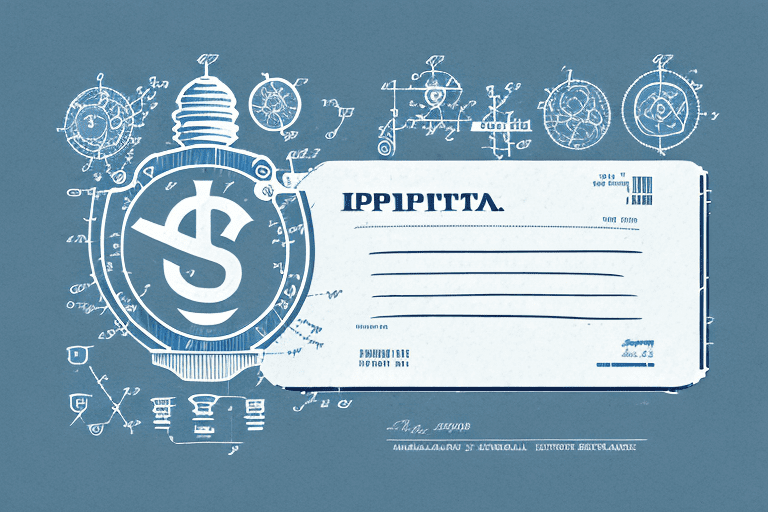 A postcard featuring iconic intellectual property symbols like a patent