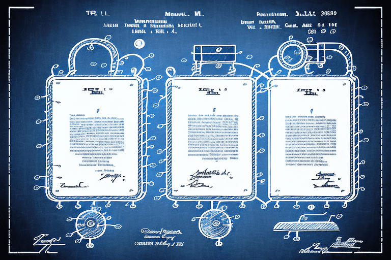 A pair of patent documents linked by a chain