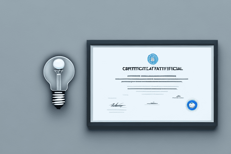 A certificate with symbolic elements of accountability and intellectual property