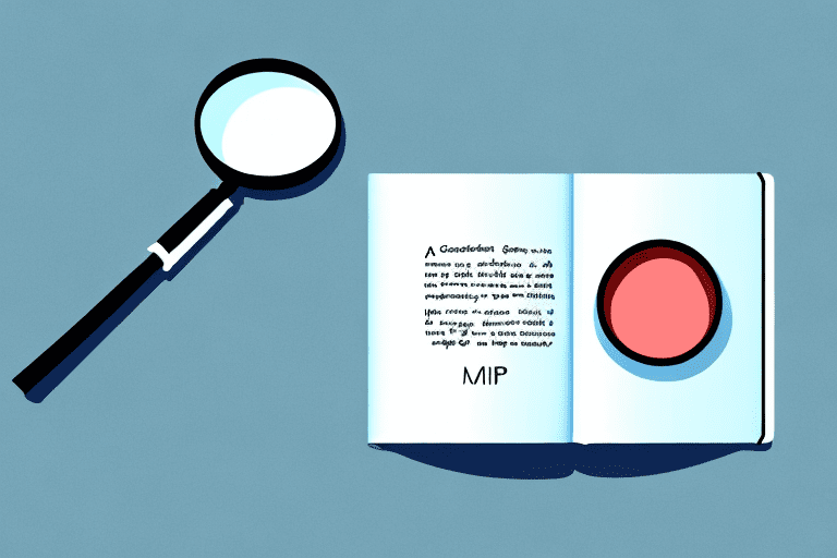 A large book titled "mpep" with a magnifying glass hovering over it