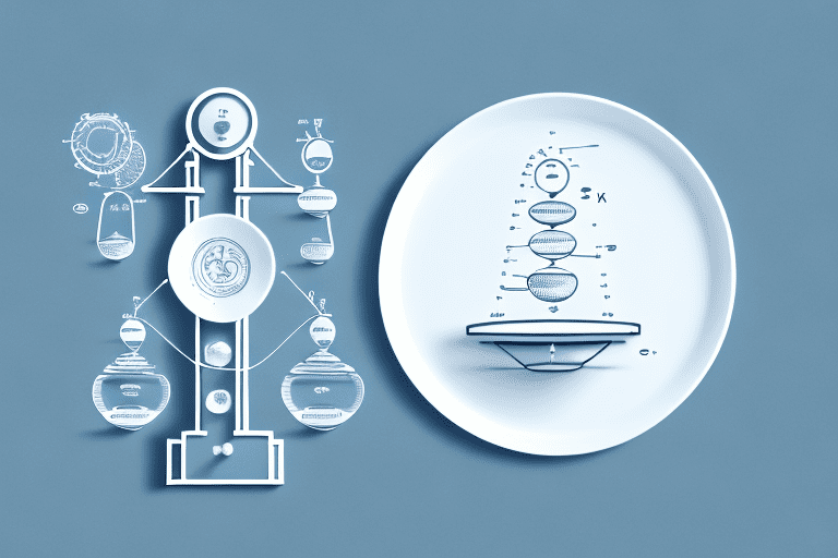 A balance scale with a copyright symbol