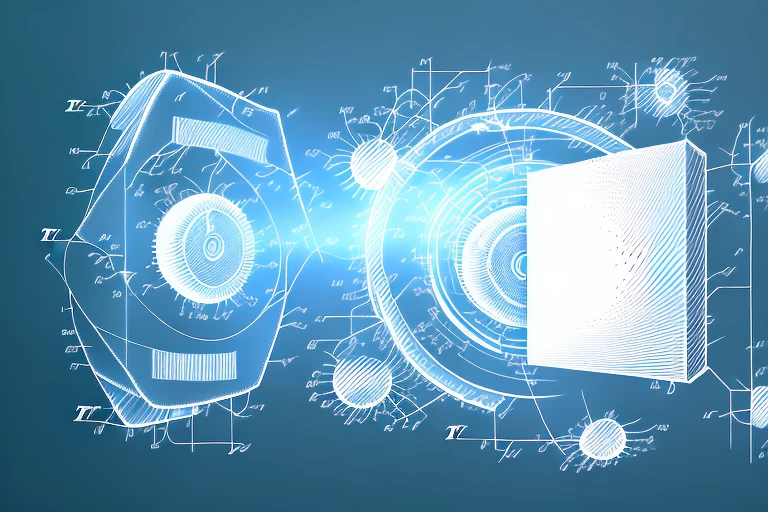 A computer hard drive (representing a non-transitory medium) and a wave signal (representing a transitory signal) to symbolize the concepts in the patent claims