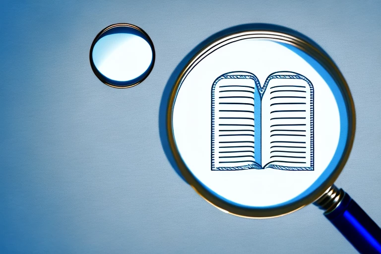 A magnifying glass hovering over a patent document