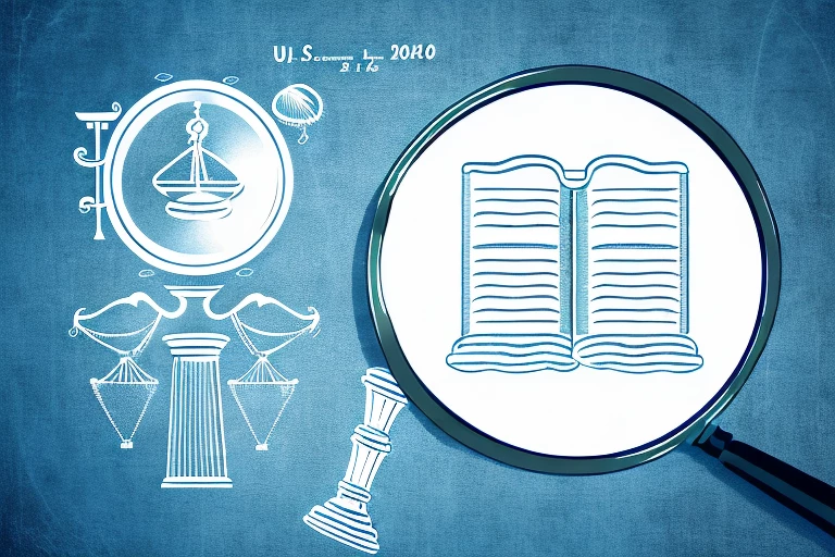 A magnifying glass hovering over a patent document