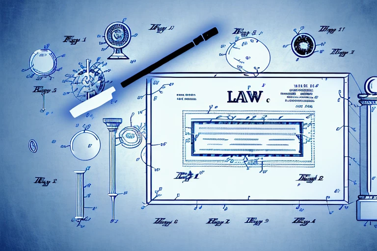A large patent document being explored by a magnifying glass