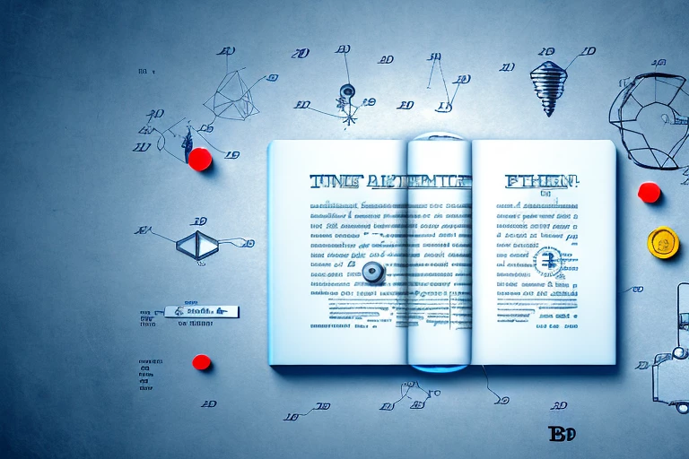 A stage with a patent document under a spotlight