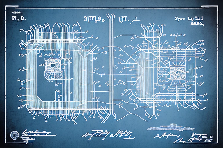 A circuit board with a split down the middle