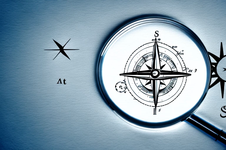 A magnifying glass hovering over a patent document