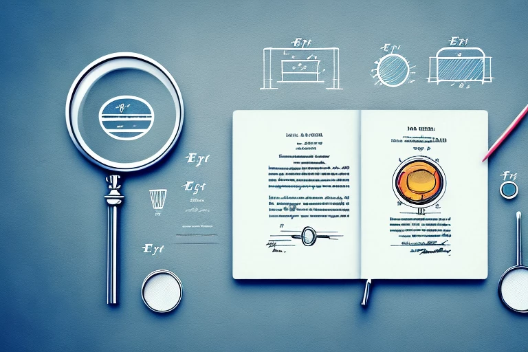 A magnifying glass hovering over a patent document