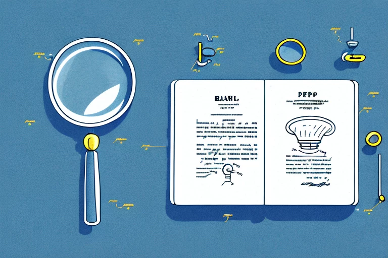 A magnifying glass over a patent document