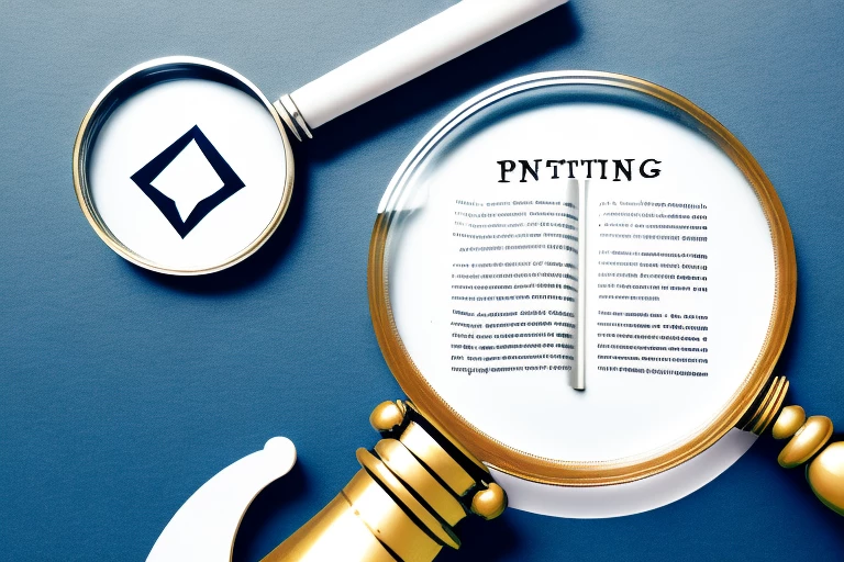 A magnifying glass scrutinizing a patent document