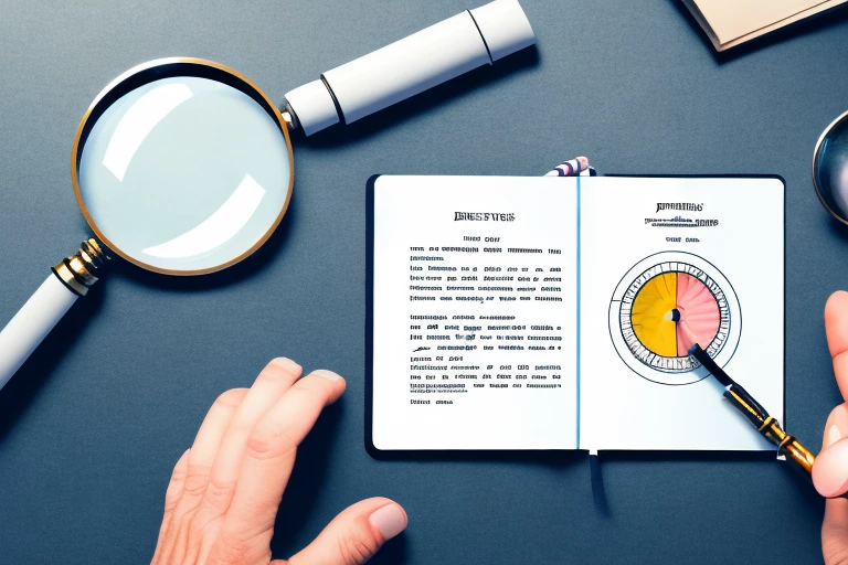 A magnifying glass examining a patent document