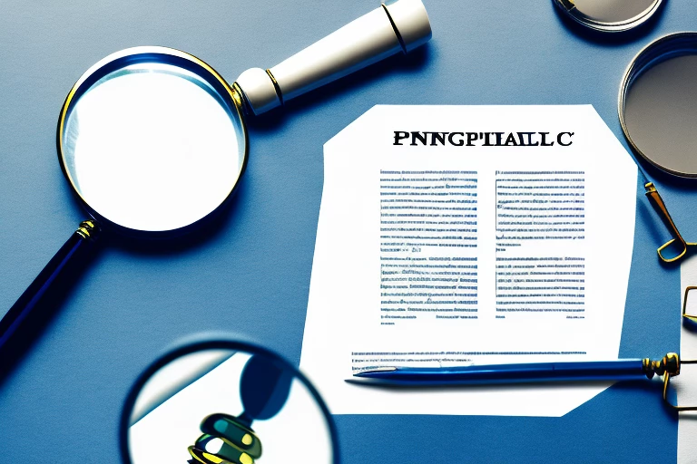 A magnifying glass examining a patent document