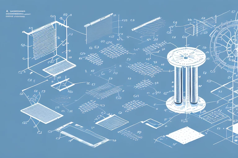 A complex machine being assembled step by step