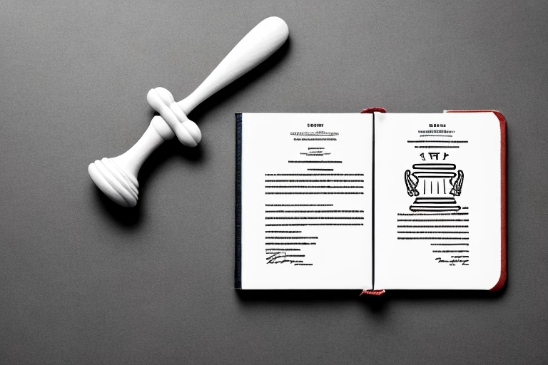 A gavel resting on a book symbolizing the mpep (manual of patent examining procedure)