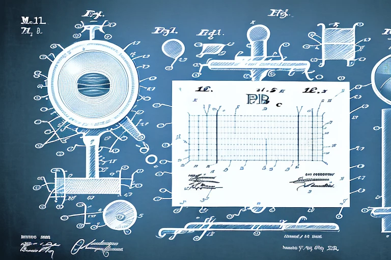 A patent document under a magnifying glass