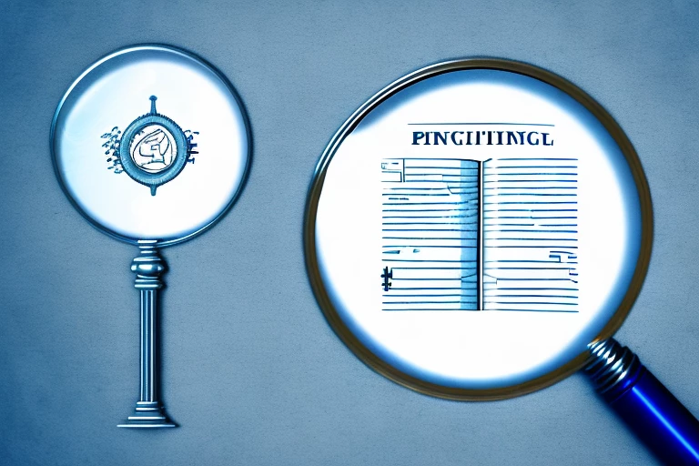 A magnifying glass hovering over a patent document