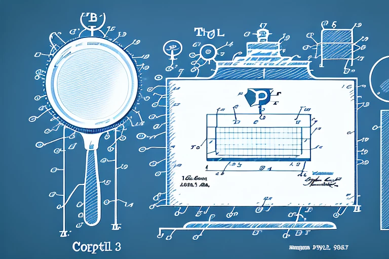 A patent document under a magnifying glass
